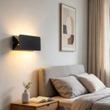 İç mekan modern LED duvar lambası 270° döndürülebilir akrilik alüminyum duvar aydınlatması minimalist dikdörtgen tasarım duvar lambası baş ucu okuma dekorasyonu yatak odası koridor oturma odası (16 cm