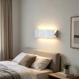 İç mekan modern LED duvar lambası 270° döndürülebilir akrilik alüminyum duvar aydınlatması minimalist dikdörtgen tasarım duvar lambası baş ucu okuma dekorasyonu yatak odası koridor oturma odası (31 cm