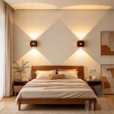 İç Mekan Modern LED Duvar Lambası 3000 K / 4000 K / 6000 K Kısılabilir Duvar Lambası 120° Hareket Sensörlü Duvar Işıkları Merdiven için USB Şarj Edilebilir Manyetik (2 Adet, Koyu Ahşap)