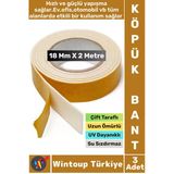 İç Mekan Süper Güçlü Yapışkan Duvar Ahşap Çok Yönlü Çift Taraflı Köpük Bant 18 Mm X 2 Metre 3 Adet