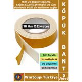 İç Mekan Süper Güçlü Yapışkan Duvar Ahşap Çok Yönlü Çift Taraflı Köpük Bant 18 Mm X 2 Metre 5 Adet