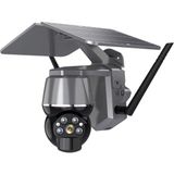Icam Güneş Enerjili Tf Kart Destekli Wifi Ptz Ip Kamera 4mp. Hd Lens 360 Derece Gece Görüşü - Gri