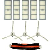 İcanpares Philips Uyumlu XU7000, XU7100 Homerun 7000 Serisi Aqua Robot Süpürge Ana Fırça, Yan Fırça 3’lü, Hepa Filtre 5’li Set - 1 Adet