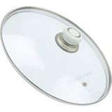İcanpares Tencere Sahan Tava Cam Kapağı Buhar Delikli Kapak 20 cm ve Beyaz Tutma Tepesi