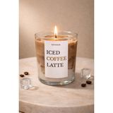 Ice Coffee Latte Kahve Konseptli Bardak Mum-El Yapımı Soya Mum& Jel Mum - Beyaz - Kahverengi