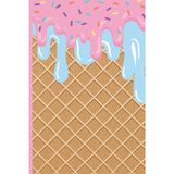 Ice Cream Drip Notebook / Pink & Blue with Rainbow Sprinkles: Dessert Themed Blank Sketchbook