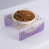 Ice Cream Tekli Seramik-pleksi Mama Ve Su Kabı-kedi Köpek Mama Su Kabı mor