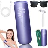 Ice Ipl Pro, Ice Cool Ipl Epilasyon Cihazı, Soğutma Fonksiyonlu Ipl Cihazları Epilasyon, 9 Akıllı Enerji Seviyesi Cilt Pürüzsüzleştirme ve Tüy Alma (Mor)