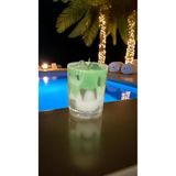 İce matcha latte mum 9x8 cm yeşil elma kokulu soya 100%