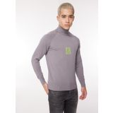 İce Play Balıkçı Yaka Normal Emprime Gri - Pembe Erkek Kazak 23IU1M0A0099013_MAGLIA LUPETTO