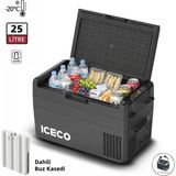 Iceco MCD25B 12/24VOLT 25 Litre Kompresörlü Oto Buzdolabı/dondurucu + Buz Kaseti - 25 lt - Siyah