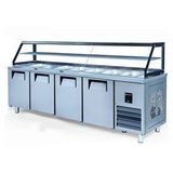 Iceinox Servis Buzdolabı 650 Lt 4 Kapılı Camlı Gri
