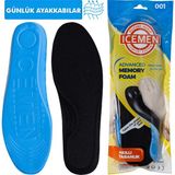 Icemen Memory Foam Yumuşak, Tam Ortopedik Ayakkabı Tabanlık Rahat, , Masaj , Akıllı Hafızalı,spor, Erkek, Kadın, Çocuk, Yetişkin - 36 - 40