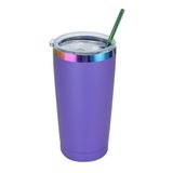 Icesip Kapaklı ve Samanlı 20oz Tumbler,Paslanmaz Çelik Vakum Yalıtımlı Kupa,Soğuk ve Sıcak İçecekler İçin Çift Duvar Vakum Yalıtımlı Kahve Fincanları,Yalıtım Seyahat Tumblers Bardakları,