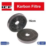 ICF Aspiratör Davlumbaz 16cm Karbon Filtre BACASIZ KULLANIM İÇİN