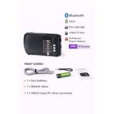 ICF8BT Bluetooth’lu Şarjlı Cep Radyosu | FM AM SW | USB TF Kart | Acil Durum & Deprem Radyosu