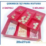 Içi Kullanışlı Para Kutusu 20X27CM Çift Üniteli 5 Bölme Çekmece Içi Bozuk ve Kağıt Para - Standart