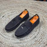 Içi Naturel Deri Dışı Süet Loafer Ayakkabı M1252 - Kahverengi