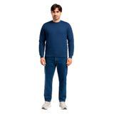 İçi Polarlı Hafif Dar Kalıp Bisiklet Yaka Erkek Basic Sweatshirt, Lacivert, 3XL