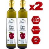 Içilebilir Elma Sirkesi Doğal Fermantasyon - Apple Vinegar (500 ml X2 Adet, Elma) - 0,5 L