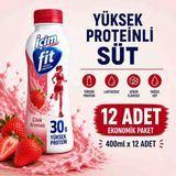 İçim Içim Fit Laktozsuz Çilekli Yüksek Proteinli Süt 400ML x 12 Adet