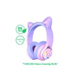 iClever BTH13 Kedi Kulaklı Çocuk Bluetooth Kulaklık -Gradyan Pembe BPA Free