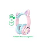 iClever BTH13 Kedi Kulaklı Çocuk Bluetooth Kulaklık -Pembe BPA Free