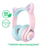 İclever Bth13 Kedi Kulaklı Çocuk Bluetooth Kulaklık -Pembe