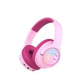 Iclever Bth18 Led Işıklı Unisex Çocuk Kulak Üstü Bluetooth Kulaklık - Pembe