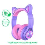İclever Bth19 Kedi Kulaklı Çocuk Bluetooth Kulaklık -Mor