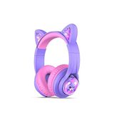 Iclever Bth19 Kedi Kulaklı Unisex Çocuk Kulak Üstü Bluetooth Kulaklık - Mor