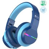 İclever Led Işıklı Güvenli Ses Sınırlı 85 Saat Oynatma Süreli Bluetooth Çocuk Kulaklığı Mavi