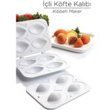 İçli Köfte Kalıbı, 4 Bölmeli, Bas-Çıkar Aparat, Pratik Köfte Şekillendirme, Kolay Kullanım, Dayanıklı Mutfak Yardımcı Aleti