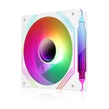 ICOLER Jungle Leopard Prism 140mm ARGB Kasa Fanı, Sonsuzluk Ayna Işık Efekti Tasarım Soğutma Fanı, 140 mm CPU PWM Fan 1600 RPM 74.26CFM 2.13MMH20 HDB PC Kasası ve CPU Soğutucu için Rulman (beyaz)