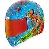 Icon Airform Dino Fury Mıps Kapalı Motosiklet Kaskı Mavi Yeşil Turuncu - Mavi - Yeşil - Turuncu