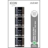 Icon Care Iconcare Rice Water Matte Wax Esnek Kontrol Mat Görünüm Saç Waxı 4'lü Set 150 ml