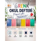 Icon Contra Pp Kapak Spiralli 96 Yaprak A4 Kareli 6 Adet Defter - Renkli - Okul Defteri