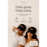 ICON SILK %100 Saf İpek 'Sleep & Glow' Uyku Maskesi Göz Bandı (Kömür)