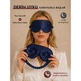 Icon Sılk 3D Tam Karanlık Saf Ipek Uyku Maskesi - Işık Geçirmez Göz Bandı, Seyahat ve Günlü