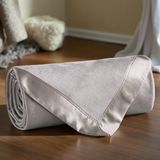 ICON SILK Premium Saf Ipek Fleece Tek Kişilik Battaniye (Açık Gri) - 150 x 210 cm