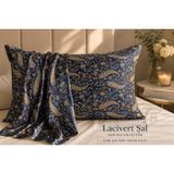 ICON SILK Saf Dut İpeği Yastık Kılıfı 19 Momme Tekli (Lacivert Şal)