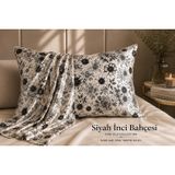 ICON SILK Saf Dut İpeği Yastık Kılıfı 19 Momme Tekli (Siyah İnci Bahçesi)
