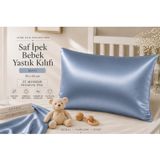 ICON SILK Saf İpek Bebek Yastık Kılıfı (35cm*45cm) 1 Adet (Açık Mavi)