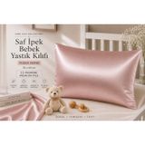 ICON SILK Saf İpek Bebek Yastık Kılıfı (35cm*45cm) 1 Adet (Pembe)