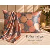 ICON SILK 'Sleep & Glow' %100 Saf Ipek Fermuarlı Yastık Kılıfı (Lady's Flower) - Pembe - Gri - 50 cm * 70 cm