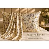 ICON SILK 'Sleep & Glow' %100 Saf Ipek Fermuarlı Yastık Kılıfı (Papatya Tarlası) - 50 cm * 70 cm - Kahverengi - Krem