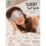 Icon Silk 'sleep & Glow' 19 Momme Uyku Maskesi - Elastik Bantlı (Gümüş Gri)