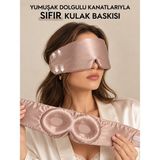 Icon Silk 'sleep & Glow' Premium Üç Boyutlu Tam Karanlık Uyku Maskesi Göz Bandı (Pudra Pembe) - Ayarlanabilir Tasarım - Pudra Pembesi