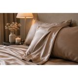 ICON SILK 'Sleep&Glow' %100 Saf Ipek Fermuarlı Yastık Kılıfı 1 Adet (Şampanya Beji) - 50 cm * 70 cm - Koyu Altın