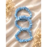 ICON SILK%100 Saf Mulberry İpek Saç Tokası Seti - Scrunchie (Gökyüzü Mavisi)